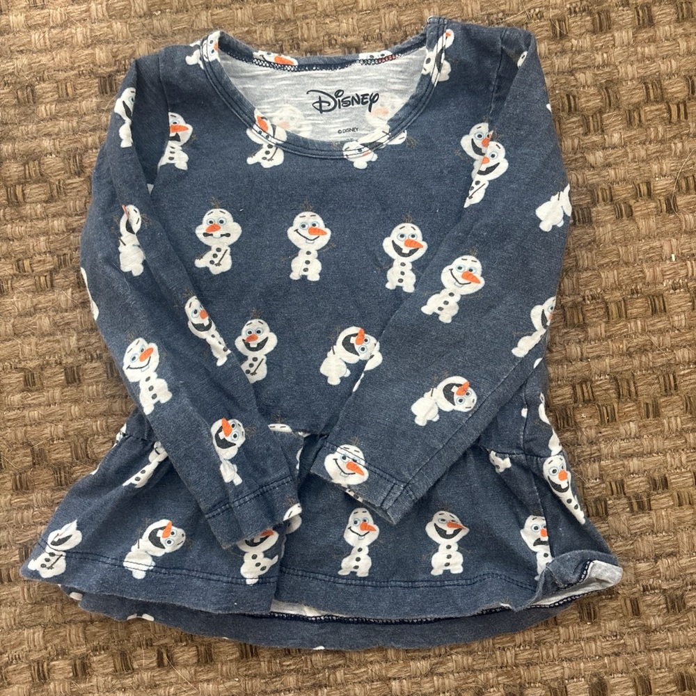 Disney Kids Long Sleeve Shirt with Olaf Print - Blue Monica +andy